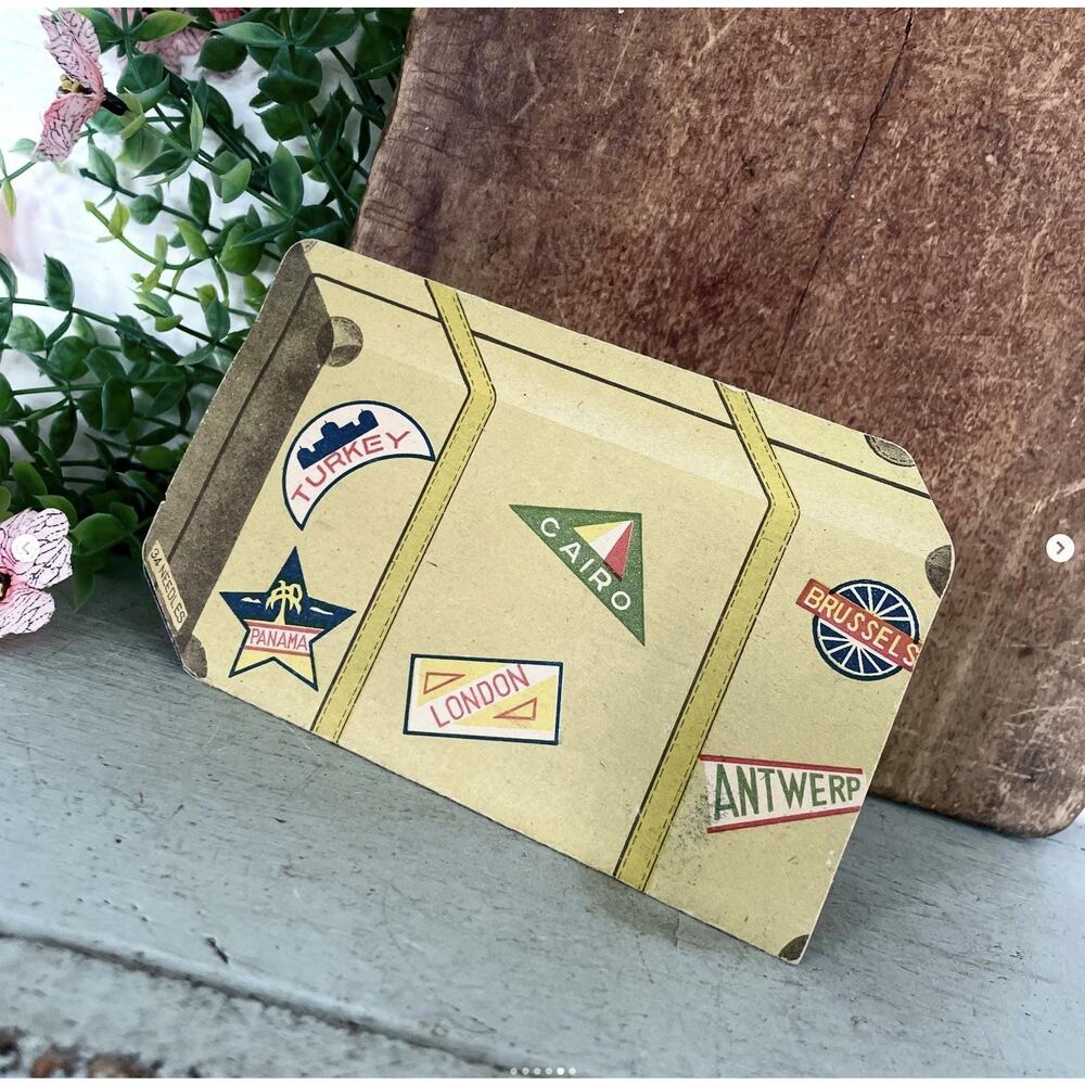 Vintage Needle Book Case Card Needlebook Suitcase Travel Occupied Japan Needles